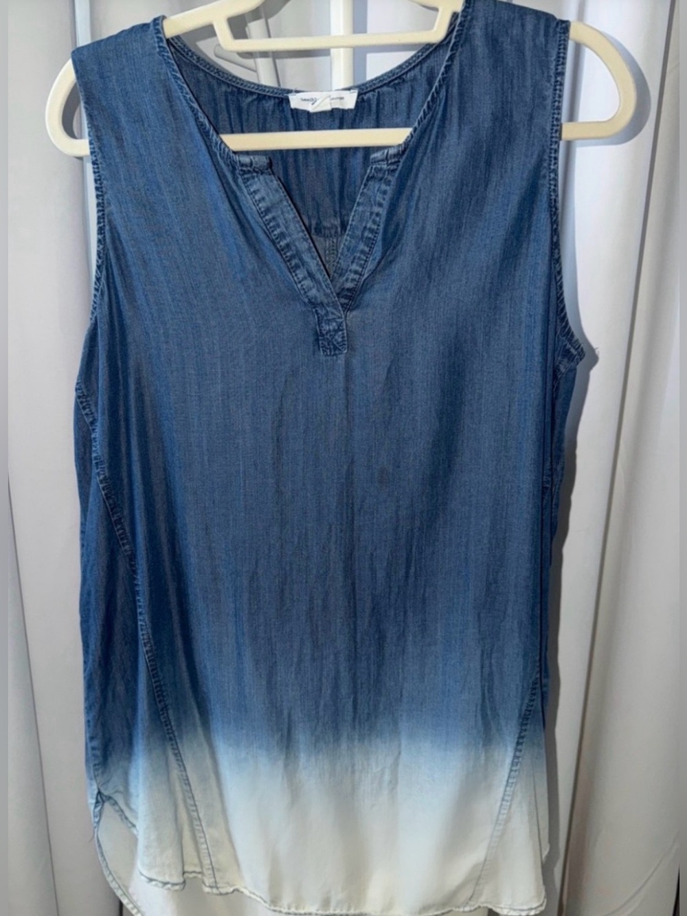 beachlunchlounge Blue Ombre Sleeveless V-Neck Tank